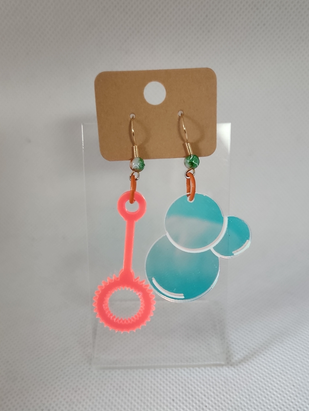 Bubble And Pink Wand Earrings